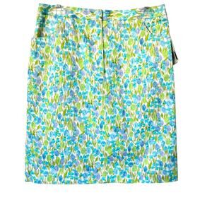 Vintage NWT Wms 10 Liz Claiborne Pastel Floral Cotton Pencil Skirt Spring Summer